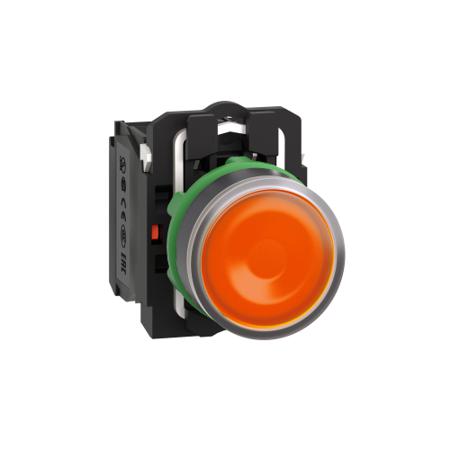XB5AW35B5 Schneider Electric XB5 Illuminated Orange Push Button NO/NC Spring Return
