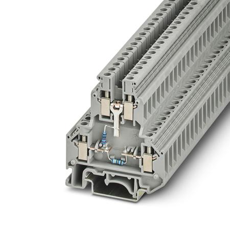 3070613 Phoenix Contact UKK 5-2R/1K4/UL-UR/10K/O-UL Series Grey Component Terminal Block, 4mm², 2-Level, Screw Termination