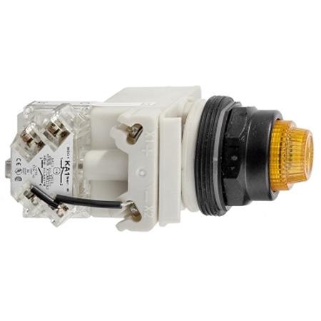 9001KT38LYA31 Schneider Electric, 9001K, Panel Mount Amber LED Pilot Light, 30mm Cutout, IP66, Round, 120V ac/dc