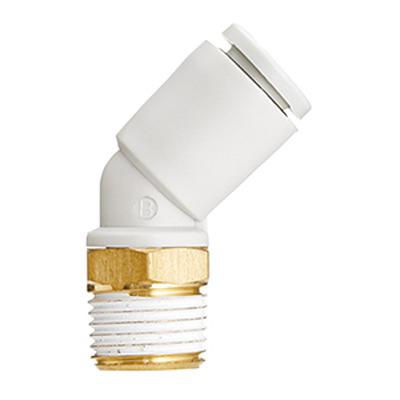 KQ2K08-U01A SMC KQ2 Series Elbow Fitting, 8 mm to Uni 1/8, Threaded-to-Tube Connection Style,