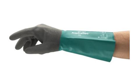58435100 Ansell AlphaTec 58-435 Green Nitrile Abrasion Resistant, Chemical Resistant Gloves, Size 10, XL, Nitrile Coating