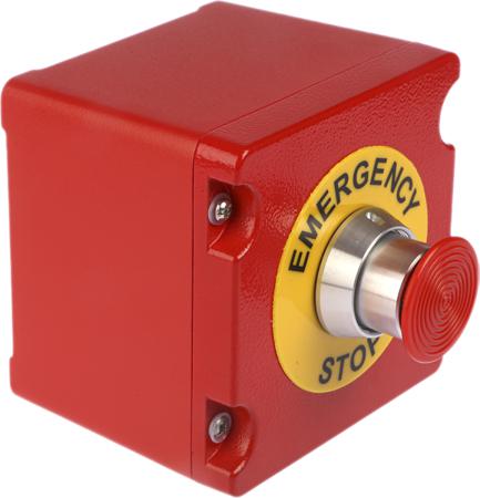 EMSH-P-MR-CO Craig & Derricott, Red, Pull to Reset 38mm Mushroom Head Emergency Button