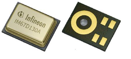 IM67D130AXTSA2 Infineon 5 Pin Microphone, Omni-Directional, Surface Mount, Digital (PDM) Output, PG-LLGA-5-4, 1.62-3.6V