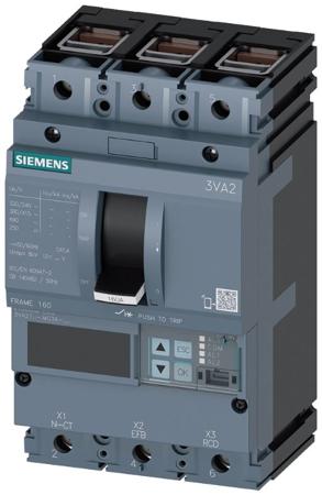 3VA2125-0MQ36-0AA0 Siemens, SENTRON MCCB 3P 25A, Breaking Capacity 200 kA, Fixed Mount