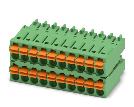 1738885 Phoenix Contact, 3.5mm Pitch, FMCD 1.5/10-ST-3.5, 20 Way, , Pluggable Terminal Block, Plug, Cable Mount, Spring Cage