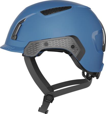 38477 ABUS Abus Blue Safety Helmet with Chin Strap, Adjustable, Ventilated