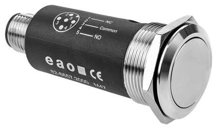 82-6657.1000 EAO 82 Series Push Button Switch, Momentary, Panel Mount, 22mm Cutout, SPDT, 35V, IP65, IP67