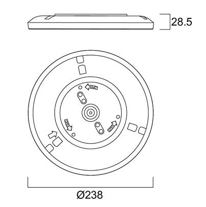 90131 Sylvania Circular LED Bulkhead Light, 15 W, 240 V, , Lamp Supplied, IP54, SYLRADIANCE