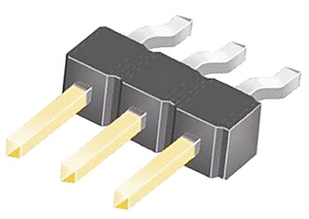 TSM-103-01-L-SH Samtec TSM Series Right Angle Surface Pin Header, 3 Contact(s), 2.54 mm Pitch, 1 Row, Unshrouded