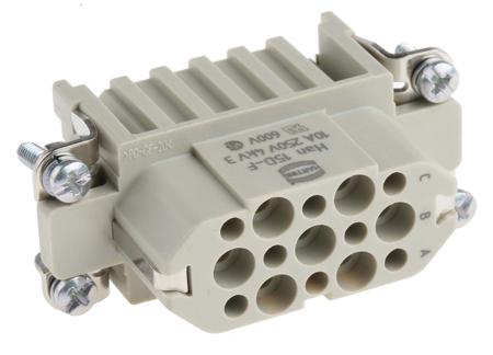 09210153101 HARTING Heavy Duty Power Connector Insert, 10A, Female, Han D Series, 15 Contacts