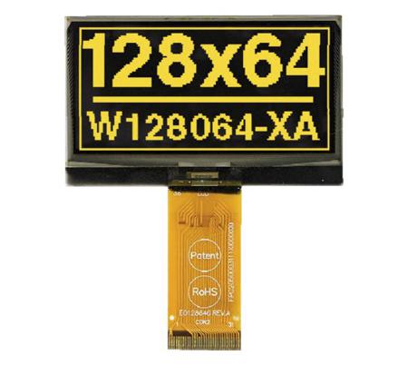 EA W128064-XALG Display Visions 2.42in Yellow Passive matrix OLED Display 128 x 64pixels COB I2C, SPI Interface