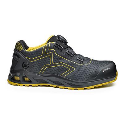 B1005BKY39 BASE B1005 Men, Women Black/Yellow Aluminium Toe Capped Safety Shoes, UK 6, EU 39