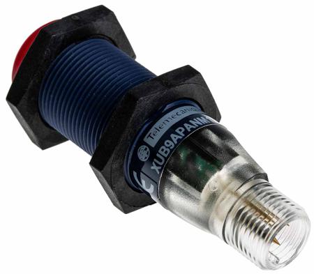 XUB9APXNM12 Telemecanique Sensors Retroreflective Photoelectric Sensor, Barrel Sensor, 2 m Detection Range