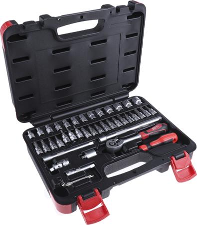 817-9224 RS PRO 43-Piece Metric 1/4 in Standard Socket/Bit Set with Ratchet