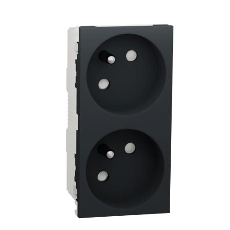 NU306954 Schneider Electric Anthracite, 2 Gang, New Unica