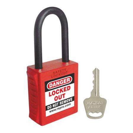 603-263 RS PRO Red 1-Lock ABS, Nylon Safety Padlocks, 6mm Shackle, 42mm Attachment