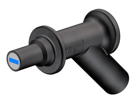 66.9516-21 Staubli Black, Male to Female Test Connector Adapter and Nickel Plated - Socket Size: 4mm