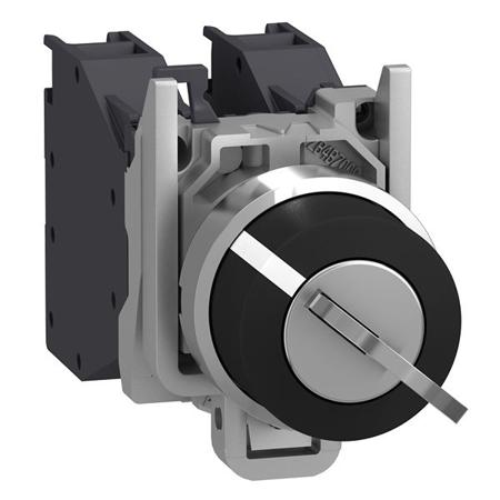 XB4BG21GEX Schneider Electric Key Switch Selector Switch Complete - (SPST) 22mm Cutout Diameter 2 Positions