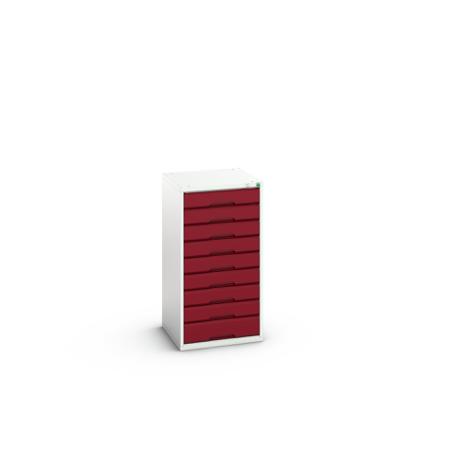 16925057.24 Bott 9 Cabinet, Steel, 1000mm x 525mm x 550mm, Light Grey, Red