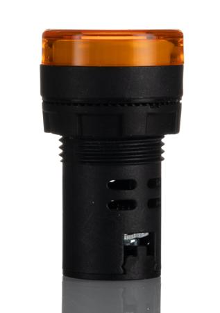 271-7494 RS PRO, Panel Mount Yellow LED Pilot Light, 22mm Cutout, IP65, Round, 110V ac/dc