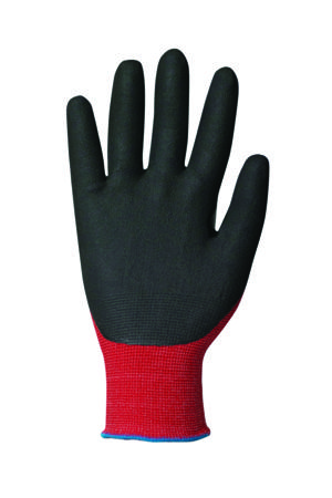 TG1240-07 Traffi Red Nitrile, Nylon Cut Resistant Cut Resistant Gloves, Size 7, Nitrile Coating