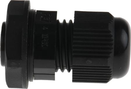 822-9666 RS Pro PG7 Black Nylon, IP68 Cable Gland With Locknut