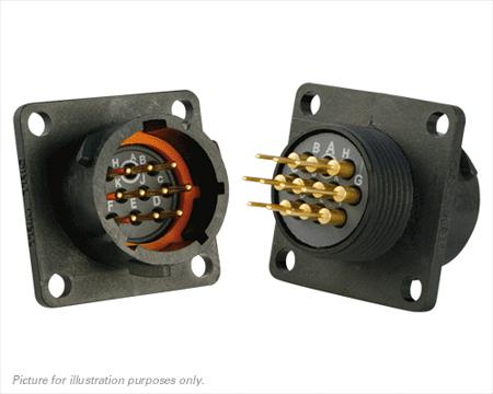 UTS012D10P Souriau Sunbank by Eaton Circular Connector, 10 Contacts, Flange, Standard Connector, Plug, Male, IP68, IP69K, UTS
