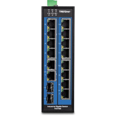 TI-G162 16-Port Hardened Gigabit DIN-