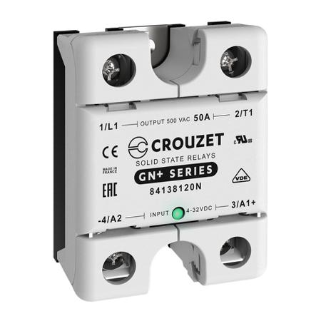 84138120N Crouzet GN+ Series Solid State Relay, 50 A Load, Panel Mount, 500 V ac Load, 32 Vdc Control