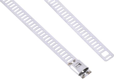 121-624 RS PRO Cable Tie, Ladder, 300mm x 7 mm, Metallic 316 Stainless Steel, Pk-100