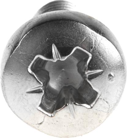 190-608 Plain Stainless Steel Pan Head Machine Screws, M6 x 16mm