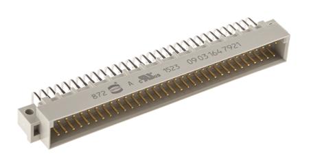 09031647921 HARTING 64 Way 2.54mm Pitch, Type C Class C3, 2 Row, Right Angle DIN 41612 Connector, Plug
