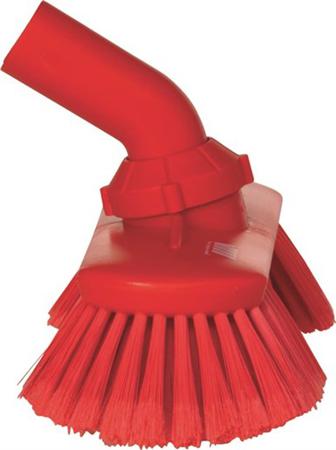 70674 Vikan Soft Bristle Red Scrubbing Brush, 44mm bristle length, Polyester, Polypropylene, Stainless Steel bristle material