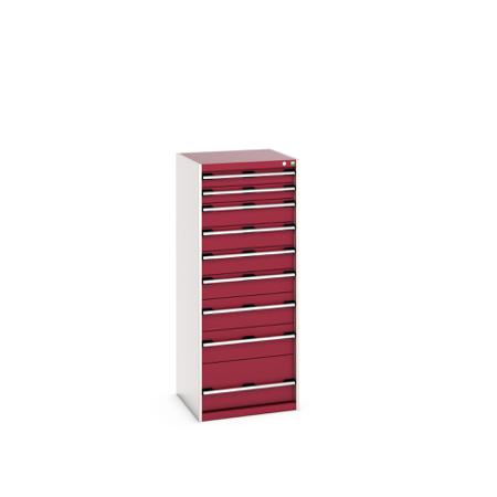 40019154-24V Bott 9 Cabinet, Steel, 1600mm x 650mm x 650mm, Red