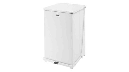 FGST40EPLWH Rubbermaid Commercial Products Defenders 95L White Pedal Galvanised Steel Waste Bin