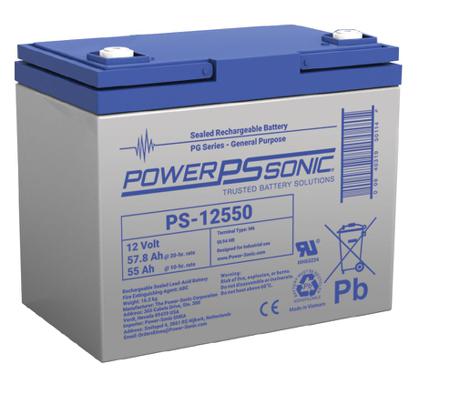 PS-12550-M6 Power Sonic 12V M6 Sealed Lead Acid Battery, 57.8Ah