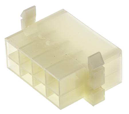 163008-0 TE Connectivity AMP FASTIN-FASTON Series, 8 Way Nylon 66 Crimp Terminal Housing, 6.35mm Tab Size, Natural
