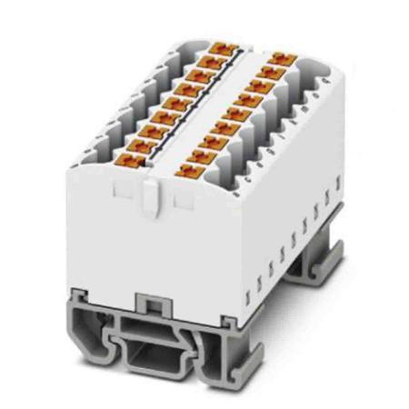 3274156 Phoenix Contact Distribution Block, 18 Way, 4mm², 24A, 690 V, White