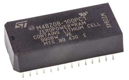 M48Z08-100PC1 STMicroelectronics 64kbit 100ns NVRAM, 28-Pin PCDIP,