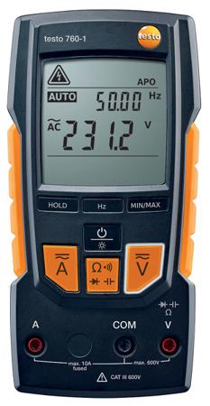 0590 7601 Testo 760-1 Handheld Digital Multimeter, 10A ac Max, 10A dc Max, 600V ac Max - RS Calibrated