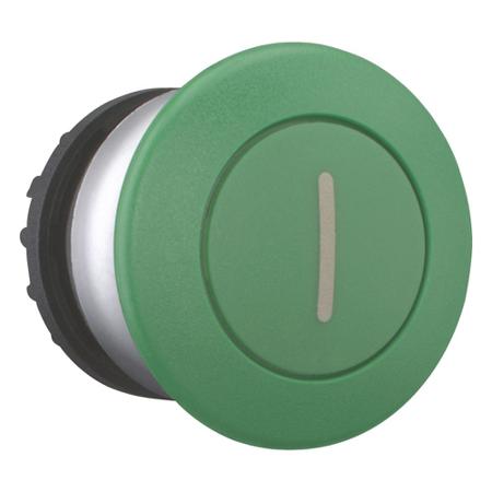 216722-M22-DP-G-X1 Eaton Mushroom Green Push Button - Momentary, M22 Series, 22mm Cutout, Round