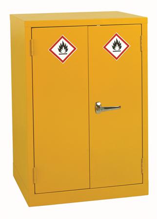 183-9095 RS Pro Yellow Steel Lockable 2 Doors Hazardous Substance Cabinet, 900mm x 600mm x 500mm