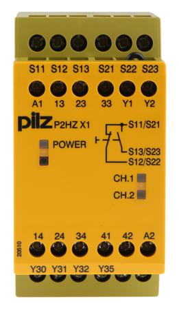 774340 Pilz PNOZ X P2HZ X1 1 Auxiliary Contacts Safety Relay 24V dc, Single/Dual-Channel 3 Safety Contacts