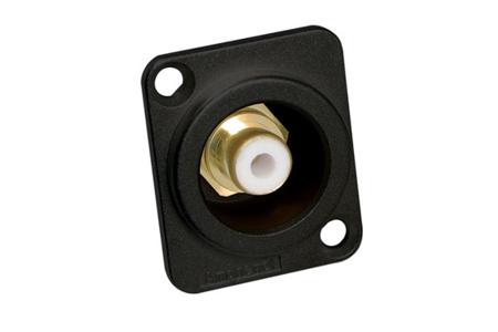 ACJB-WHT Amphenol Industrial Black Panel Mount RCA Socket, Gold, 75A