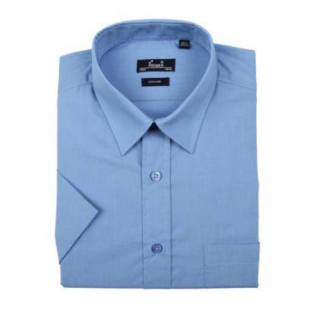137-0547 RS Pro Blue Men's Cotton, Polyester Short Sleeved Shirt, UK- 14.5, EUR- 37
