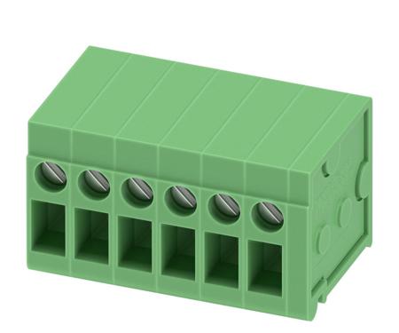 1891975 Phoenix Contact FRONT 2.5-H/SA 5/ 6 Series PCB Terminal Block, 6-Contact, 5mm Pitch, Through Hole Mount, Solder