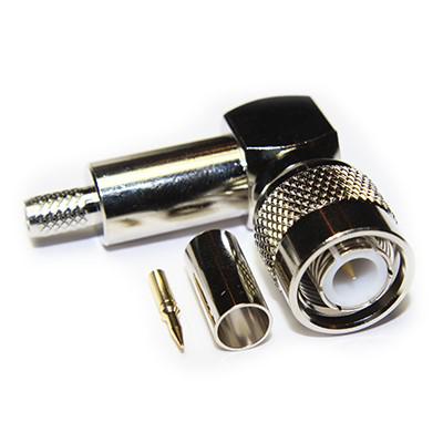 283-7125 RS PRO, Plug Cable Mount TNC Connector, 50Ω, Crimp Termination, Right Angle Body