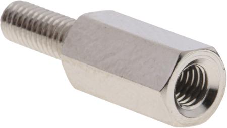 606-686 RS Pro Brass Hex Standoff Male/Female, 10mm, M3 x M3