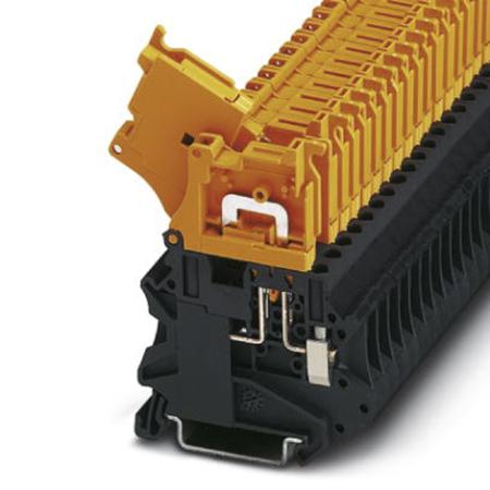 3046249 Phoenix Contact  UT 4-HEDI Series Black, Orange, 4mm², Single-Level, Screw Termination