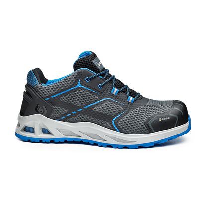 B1004GBU42 BASE B1004 Men, Women Grey/Blue Aluminium Toe Capped Safety Shoes, UK 8, EU 42